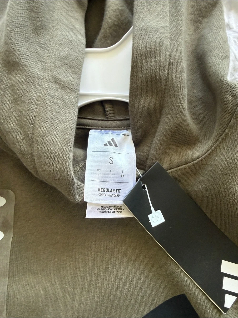 adidas Olive Green Pullover Hoodie with Black Logo